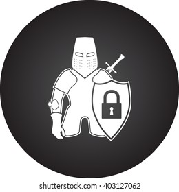 Knight lock protection sign simple icon on  background
