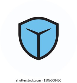 Knight logo, helm shield flat icon vector design. Great for mobile app, web design, print materials, etc.