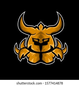 knight logo, mascot character. vector logo design