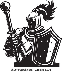 Knight, Logo Monochrome Design Style