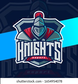 knight mascot esport logo design