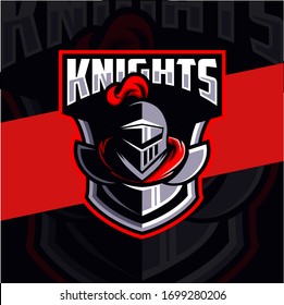 knight mascot esport logo design