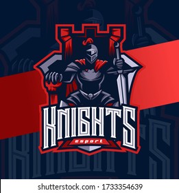 knight mascot esport logo design