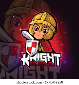 Knight mascot esport logo design of illustration