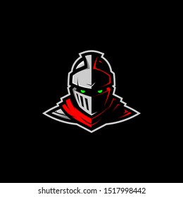 Knight mascot logo.
Aggressive eyes, strong helmet and ready to face the enemy.