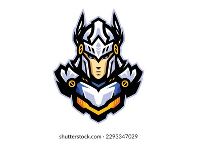 Knight mascot logo cartoon gaming illustration vector