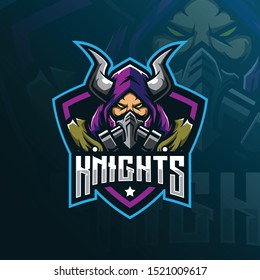 knight mascot logo design vector with modern illustration concept style for badge, emblem and tshirt printing. knight illustration for sport team.