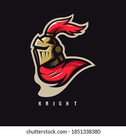 Knight mascot logo design vector with modern illustration concept style for badge, emblem and t-shirt printing. Medieval knights for sport or gaming