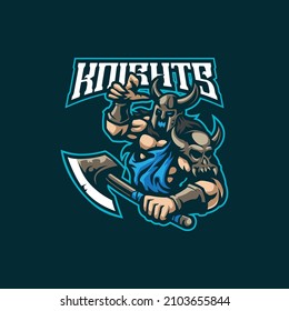Knight mascot logo design vector with modern illustration concept style for badge, emblem and t shirt printing. Knight illustration for sport and esport team.
