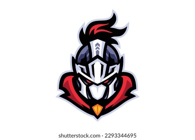 Knight mascot logo gaming cartoon illustration vector