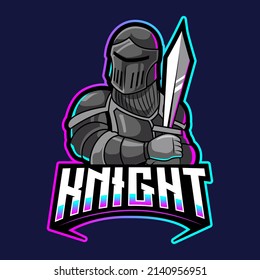 knight  mascot logo gaming vector illustration