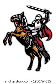 knight mascot ride the horse