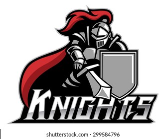knight mascot with shield