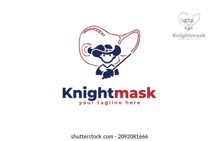 Knight mask logo design. vector