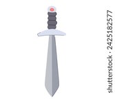 knight medieval sword cartoon. old knife, dagger viking, battle shield knight medieval sword sign. isolated symbol vector illustration