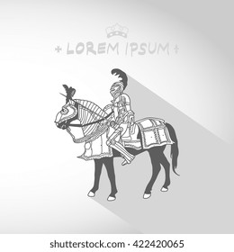 Knight of the Middle Ages. Vector logo / label / tattoo