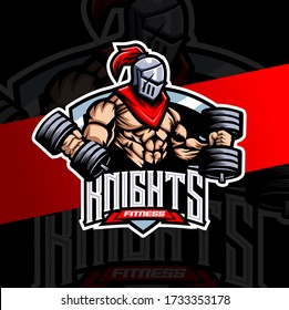 knight muscle fitness mascot esport logo