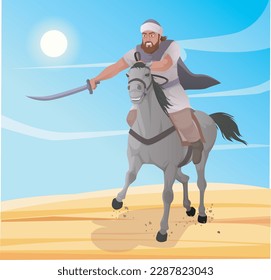 Knight Muslim Mujahid Othman on a horse