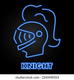 knight neon sign, modern glowing banner design, colorful modern design trends on black background. Vector illustration.
