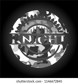 Knight on grey camo pattern