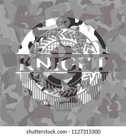Knight on grey camouflage pattern