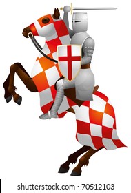 Knight on the Horse, Crusader, medieval warrior, cavalier soldier