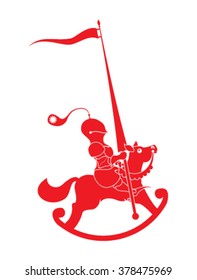 Knight on a horse. Vector illustration.