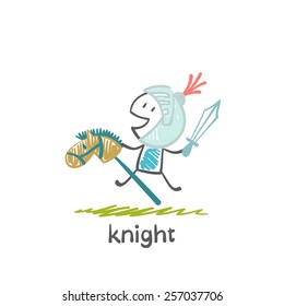 knight on horseback illustration