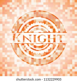 Knight orange mosaic emblem