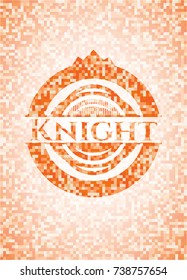 Knight orange mosaic emblem