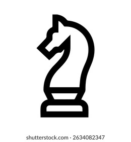 Knight outline icon on whitebackground