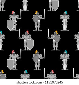 Knight pattern seamless. Metal armor warrior ornament. Iron armor background. Vector illustration