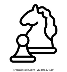 Knight and pawn line icon, startup concept, strategy game figures sign on white background, Two chess figures icon in outline style mobile concept web design. Vector graphics.
