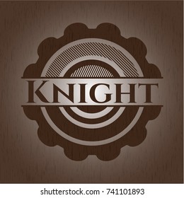 Knight retro wooden emblem