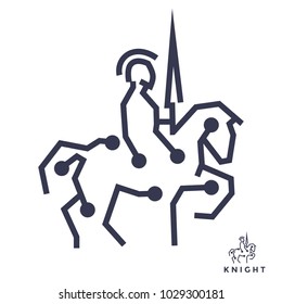 Knight riding abstract electro