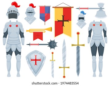 Knight set vector design illustration isolated on white background
