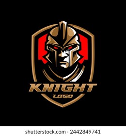 knight with shield background logo vector