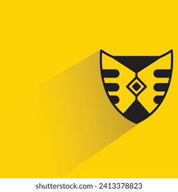 knight shield badge with shadow on yellow background