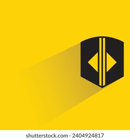 knight shield icon with shadow on yellow background