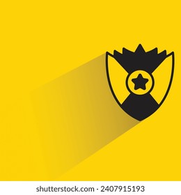 knight shield icon with shadow on yellow background