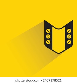 knight shield icon with shadow on yellow background