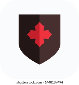 Knight shield logo, cross flat icon vector design. Great for mobile app, web design, print materials, etc.