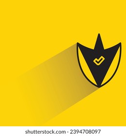 knight shield with shadow on yellow background