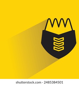 knight shield with shadow on yellow background