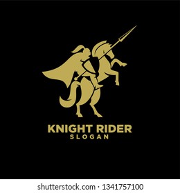 Knight with shield and spear on a horse logo icon designs symbol template illustration