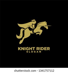 Knight with shield and spear on a horse logo icon designs symbol template illustration