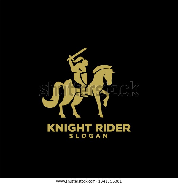 Knight Shield Sword On Horse Gold Stock Vector Royalty Free