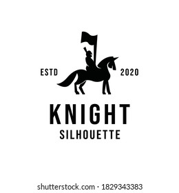 knight silhouette Logo design Vector
