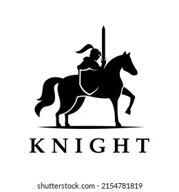 Knight Silhouette Vector Logo Template Stock Vector (Royalty Free ...