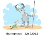 knight with small dragon